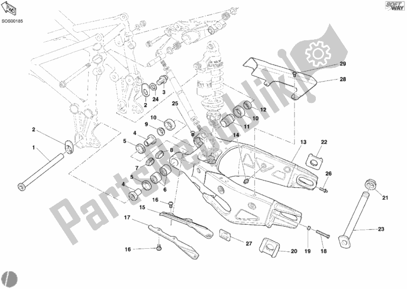Todas las partes para Brazo Oscilante de Ducati Superbike 749 R USA 2006